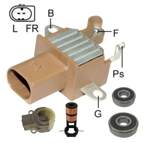 Fits New Alternator kit 6 Toyota Regulator Slip Ring Bearings Brush Holder