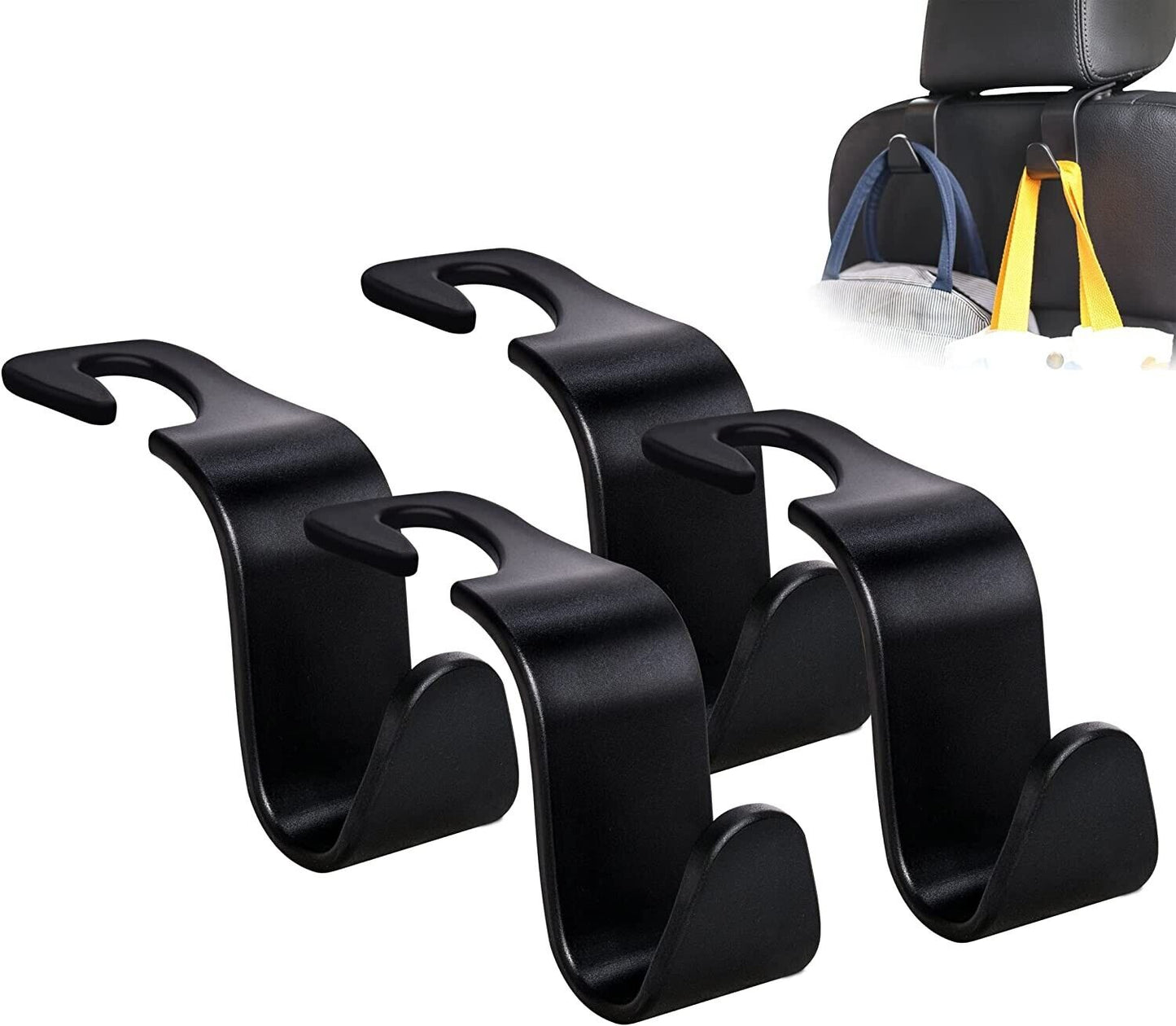 4 Packs Car Seat Front Back Headrest Hooks Truck for Coat Purse Bag Free Gift