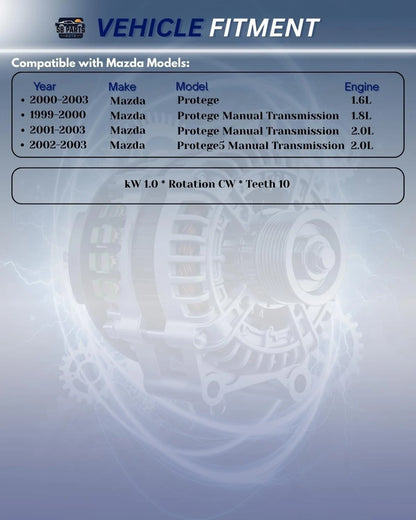 New Starter For Mazda Protege 1.6L 2000-2003, 1.8L 1999-2000, Protege5 2.0L