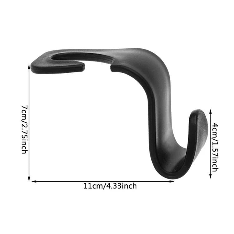4Pcs Car Seat Back Headrest Hooks Hanger Holder Hook for Bag Purse Cloth Grocery