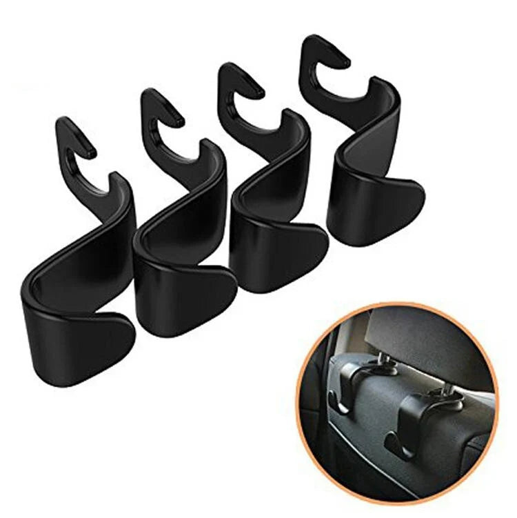 4Pcs Car Seat Back Headrest Hooks Hanger Holder Hook for Bag Purse Cloth Grocery