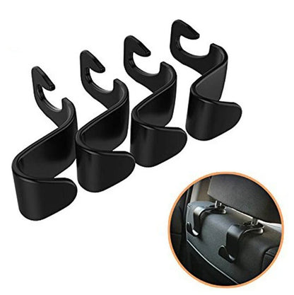4Pcs Car Seat Back Headrest Hooks Hanger Holder Hook for Bag Purse Cloth Grocery