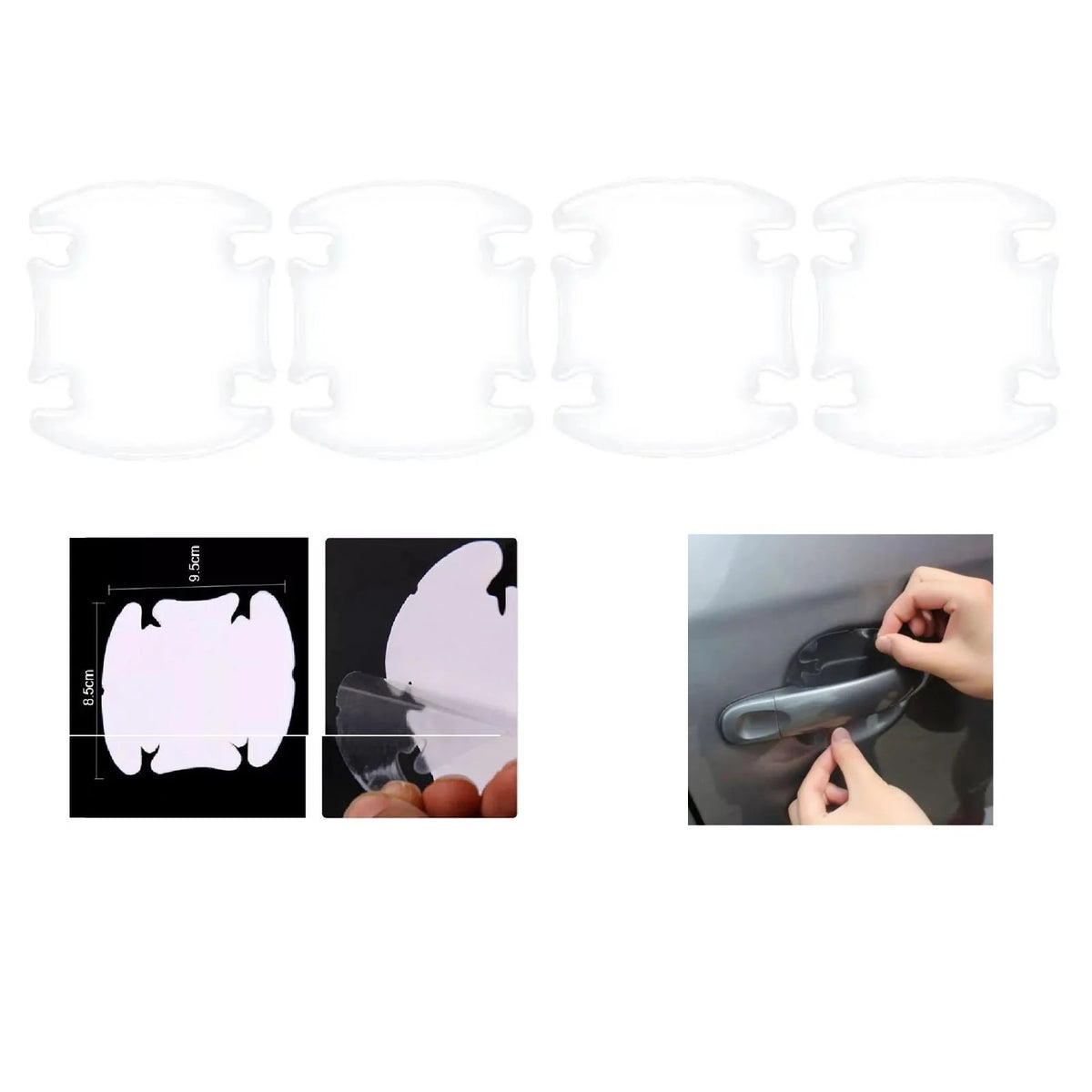 4x Clear Car Door Handle Stickers Anti-Scratch Protector Film Car Accessories